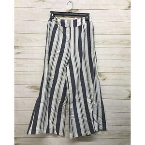Size Small On the Road Navy Striped Cotton/Linen
